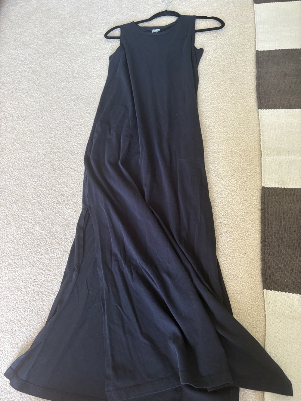 Lands' End Sleeveless Black Maxi Dress